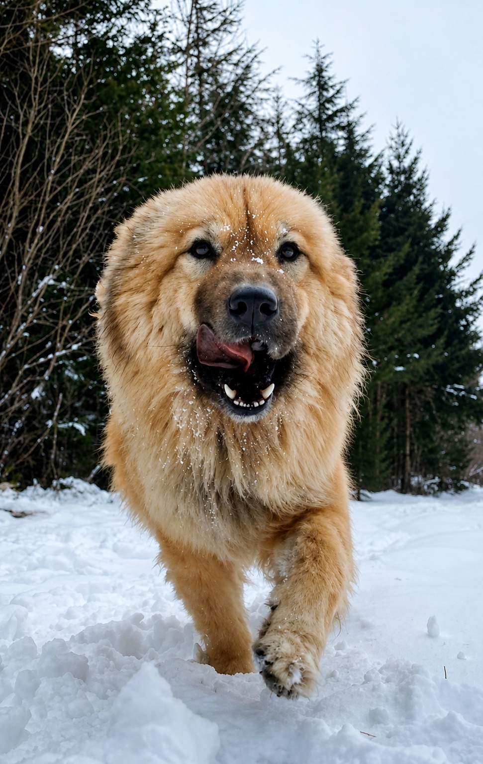Mushu lors d’une sortie dans la neige